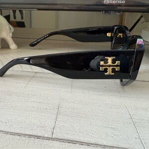 Tory Burch Black Sunglasses with Gold Logo